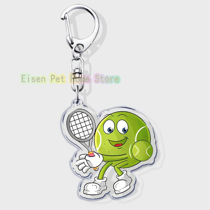 Classic Sports I Love Tennis Keychains for Accessories Bag Hobby Bike Car Keyrings Jewelry Friends Father Boyfriends Gifts
