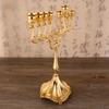9 Branches Head Hanukkah Menorah Candle Stand Table Home Decor Tabletop Candle Holders Metal Hotel Props Candlestick Holder