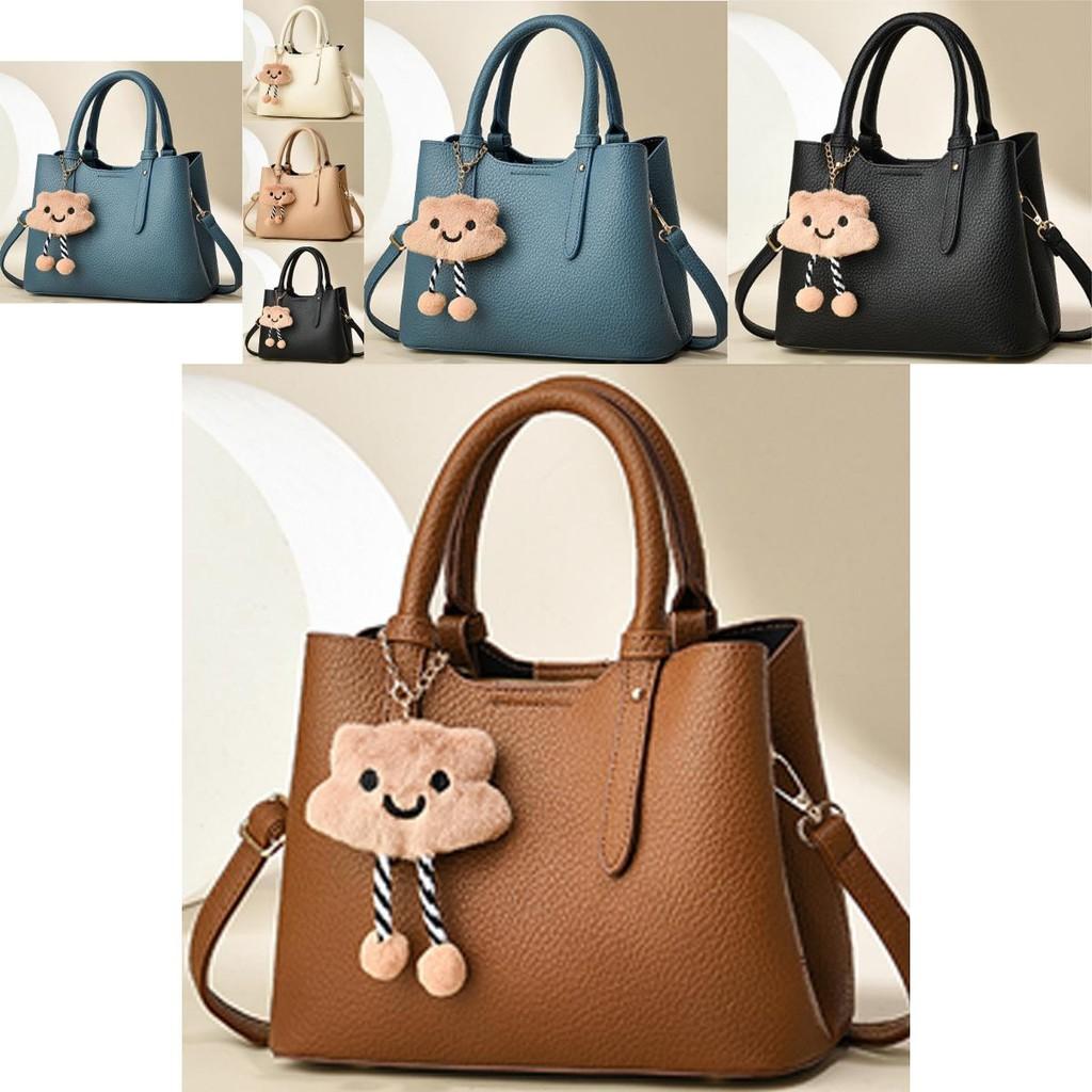 Classy Pu Handbag With Trendy Stone Texture And Ample Room For Daily Essentials