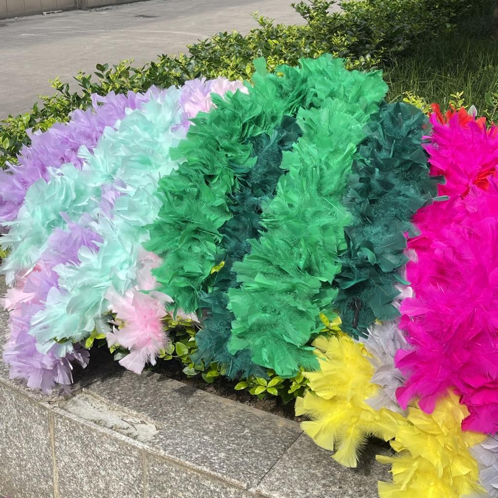DIY 2 Yards Fluffy  Turkey Marabou Feathers Boa 200Grams White Feather for Crafts Wedding Party Christmas Decoration Plumes Shawl