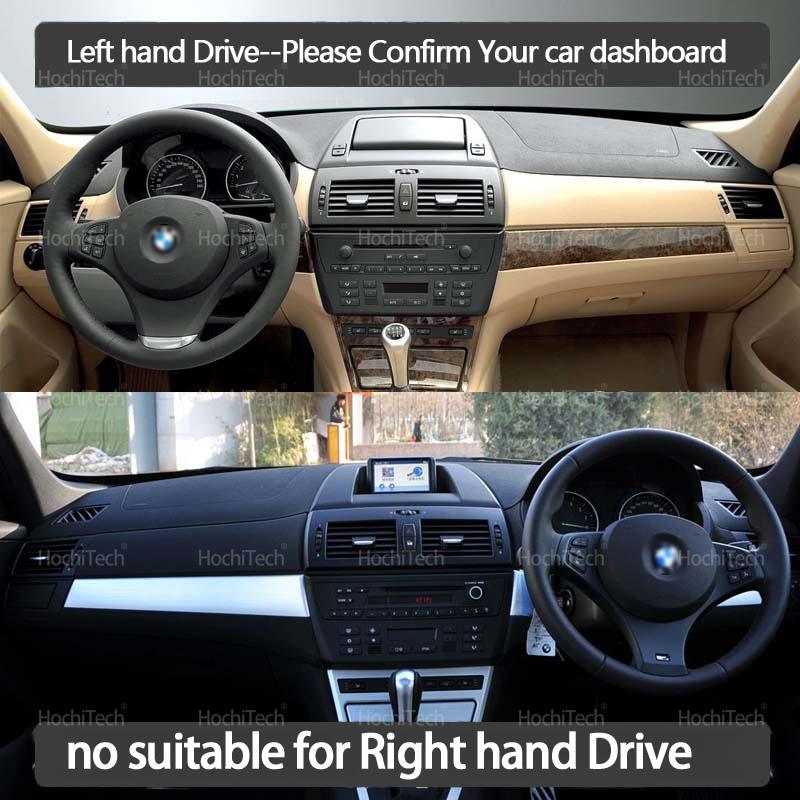 For BMW X3 E83 2.0i 3.0d 2003~2010 Anti-UV Suede Leather Dashmat Black/Brown Dashboard Cover Sun Shade Carpet Non-slip Pad