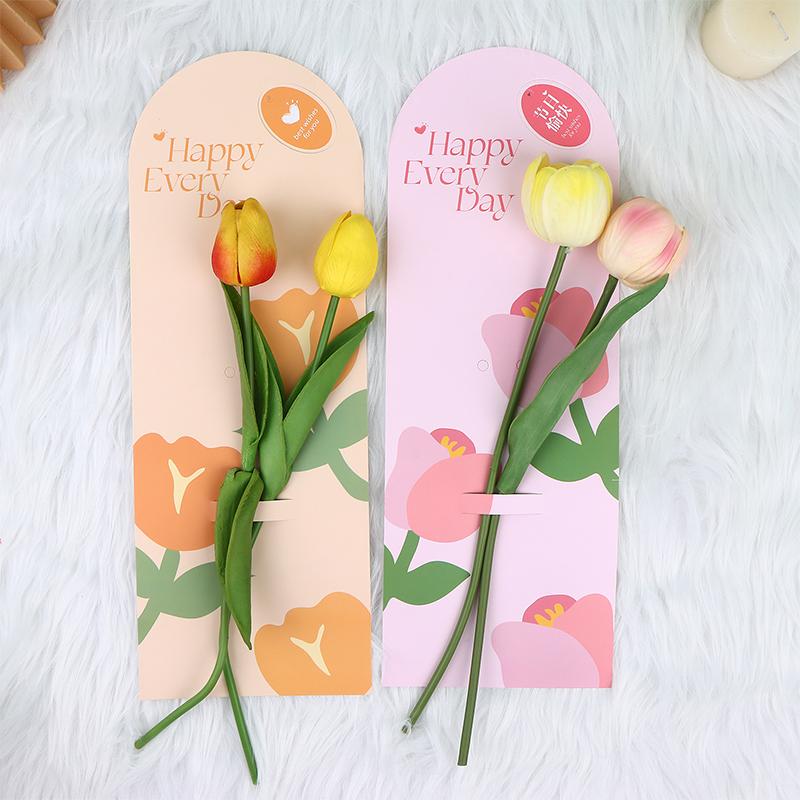 5 Stück Handheld-Strauß-Verpackungsbox Papierblumenkarte Blumenarrangement-Papier Valentinstag Festivalbedarf