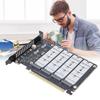 M.2 PCIE 5.0 Adapter Card 4 Port M.2 NVMe SSD To PCIE X16 M Key Hard Drive Converter Reader PC Internal Expansion Card 4x128Gbps