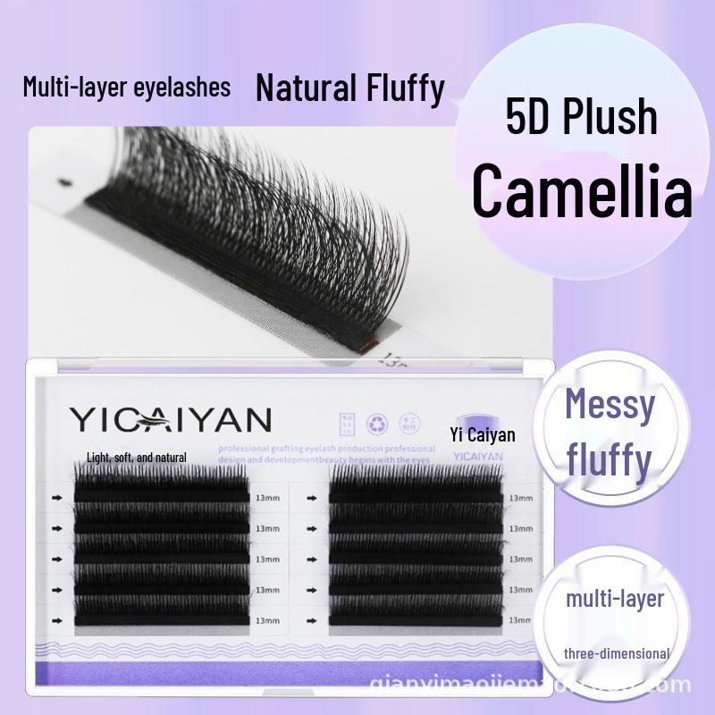3D Cartoon Camellia Layered Bunny Style Fluffy Realistic Eyelashes - Special False Eyelashes Plush Camellia 8MM