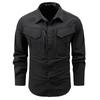 New Retro Work Shirt Men's Long-sleeved Spring Hong Kong Style Loose Casual Casual Shirt Outside