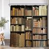 Vintage-Bücherregal-Duschvorhang, Bücherregal, Bücher, Retro-Arbeitszimmer, Badezimmerdekor, Zaubererzimmer, Polyester-Badewannenvorhang
