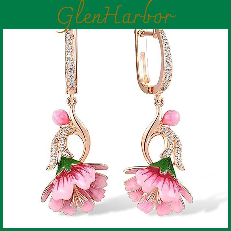 Earrings Fairy Smart Flower Female Oil Dripping Flowers Inlaid Zircon Jewelry Fashion Pastoral Earrings