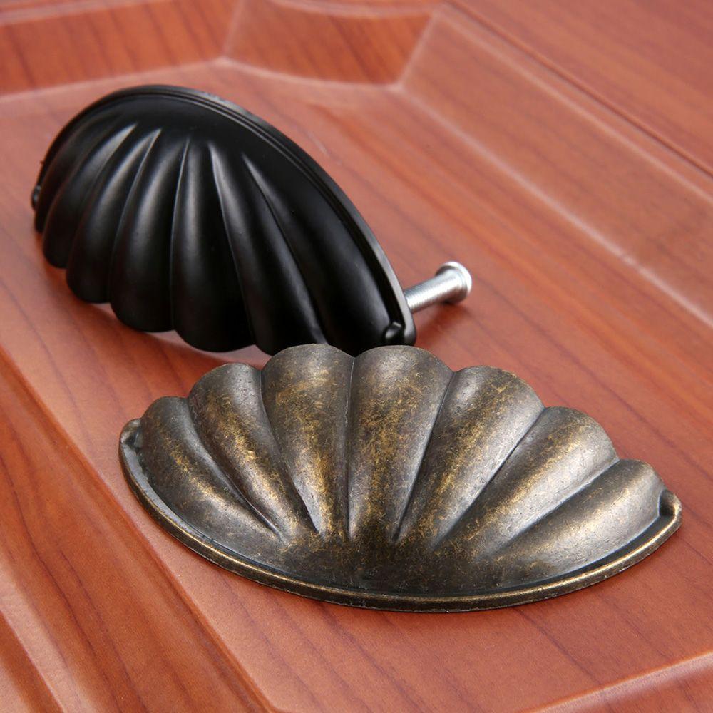 Furniture Fittings Dresser Wardrobe Cupboard Cabinet Pulls Shell Shape Door Handles Drawer Knobs