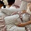 Cotton Bedding Four-piece Rose Printing Skin-friendly Breathable Comfortable Quilt Cover Bed Sheet Pillowcase Kit