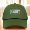 Christmas-Themed Mesh Baseball Cap with Rope and Logo – 12 Pattern Options