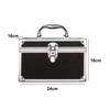 Portable Makeup Bag with Mirror with Tray Cosmetic Storage Box Makeup Box