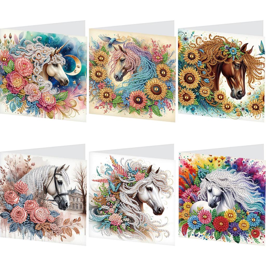 6Pcs Diamond Painting Greeting Card Holy Mother & Jesus Diamond Handmade Card Diamond Daily Wish Card for Holiday Party Favors