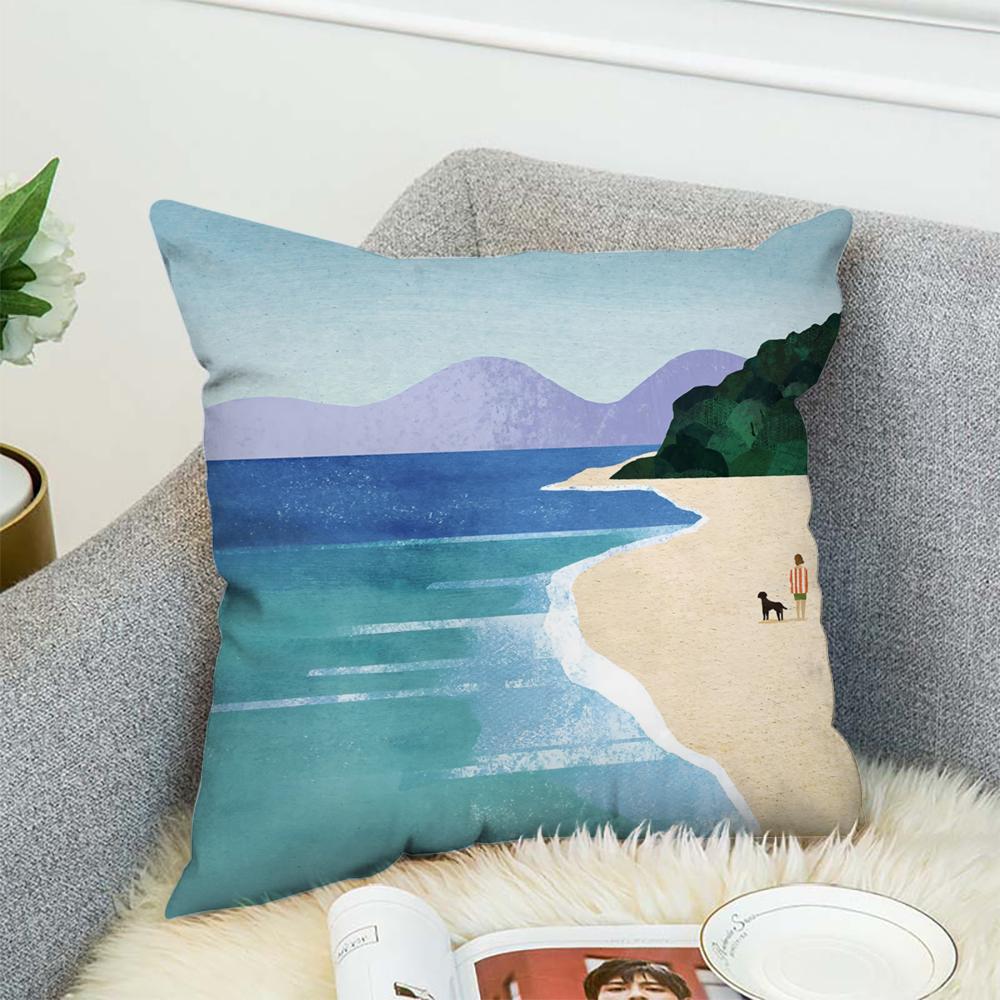 H-Henry Art Pillow Case For Car Sofa Decorative Home Double-sided Print Plush Square Throw Pillow Cushion Cover
