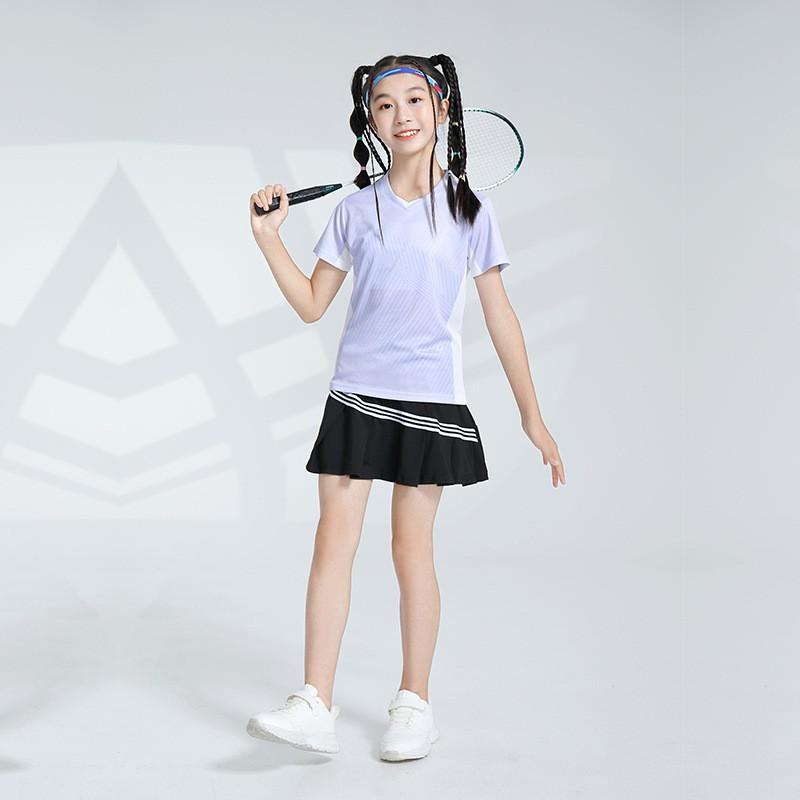 Kids Quick-Dry Badminton Training Set Girls Boys Sportswear Lightweight Bamboo Fiber Athletic Outfit