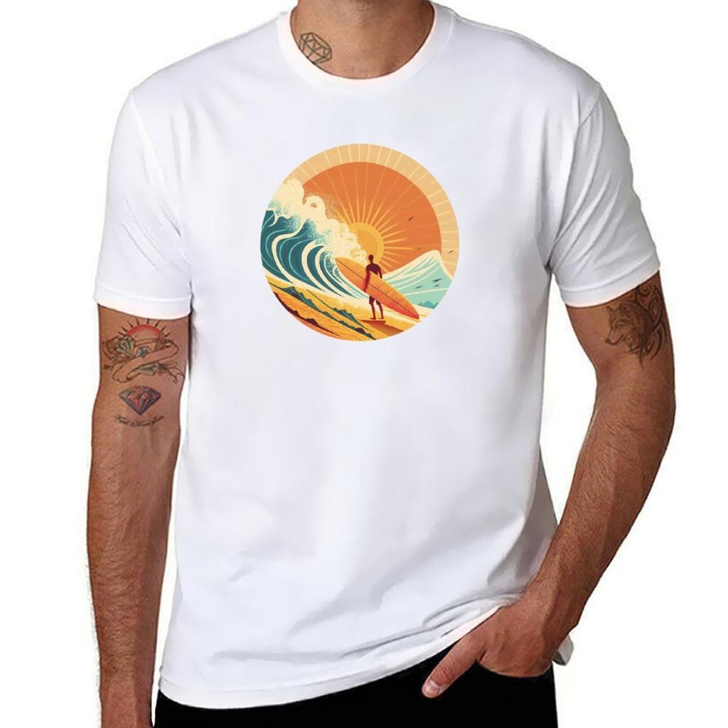Retro Vintage Surf Art 1960s Endless Summer Hawaii California Sun Beach Ocean Tshirt Minimalist Graphic Tee Shirt Tshirt