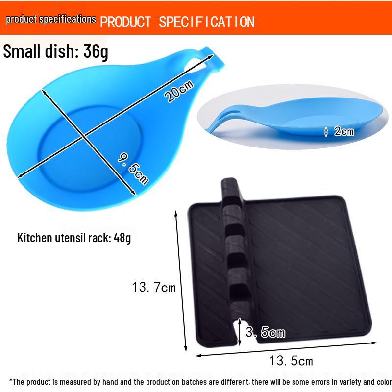 Thickened Silicone Spoon Rest: High-Temperature Resistant Cooking Utensil Holder and Seasoning Dish.