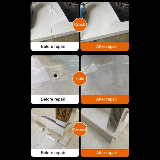 100ML Multifunctional Tile Repair Cream Quartz Countertop Marble Granite Ceramic Glaze Surface Cracked Tile Chipped Edges Corners Holes Repair Paste