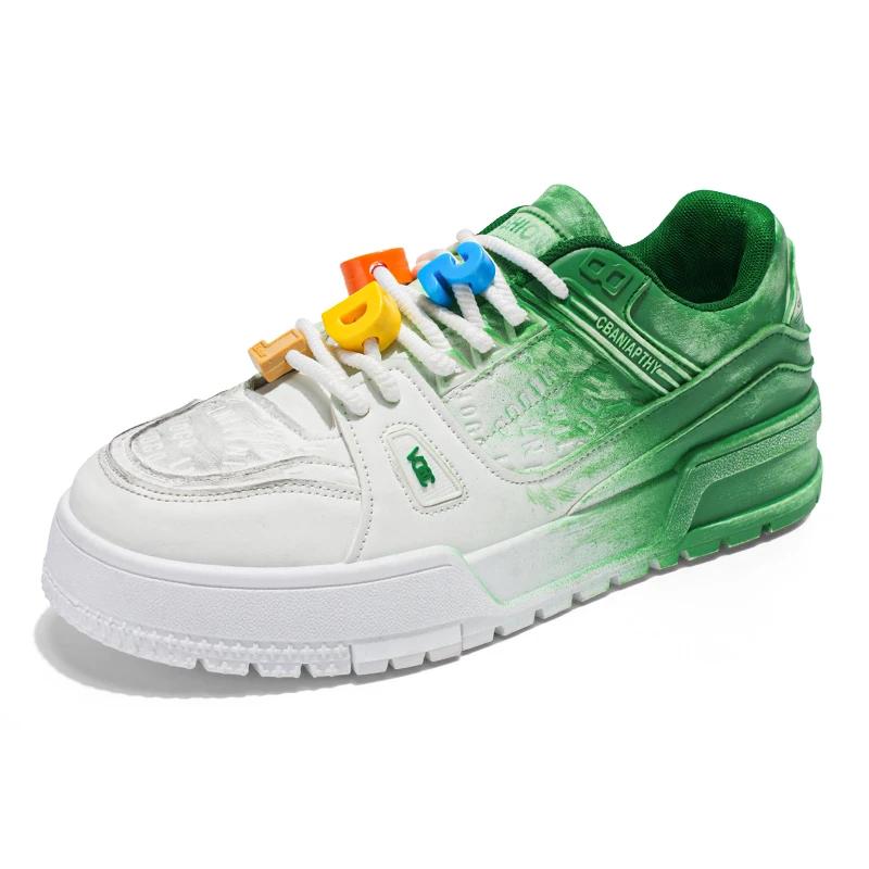 

Men s breathable and anti-slip casual sports shoes, thick-soled height-increasing loafers, and vulcanized shoes for teenagers 39 зелёный