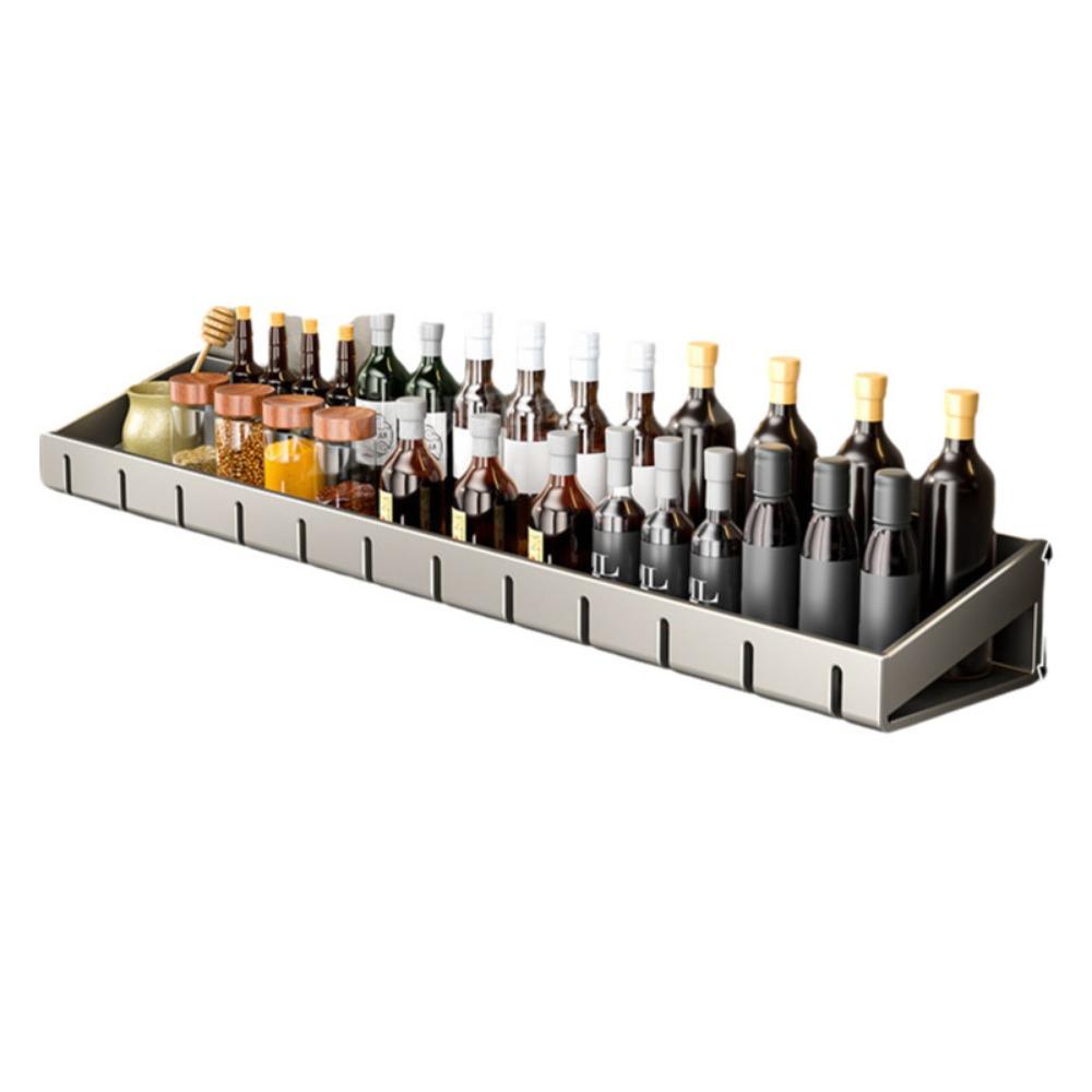 Wall Mounted Spice Storage Rack Non-Punching Condiment Rack  Bathroom
