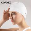 Copozz Summer Pure Color Particle Swimming Cap Elastic Silicone Waterproof Ear Protective Swim Pool Hat Fit For Male Men Women Adult