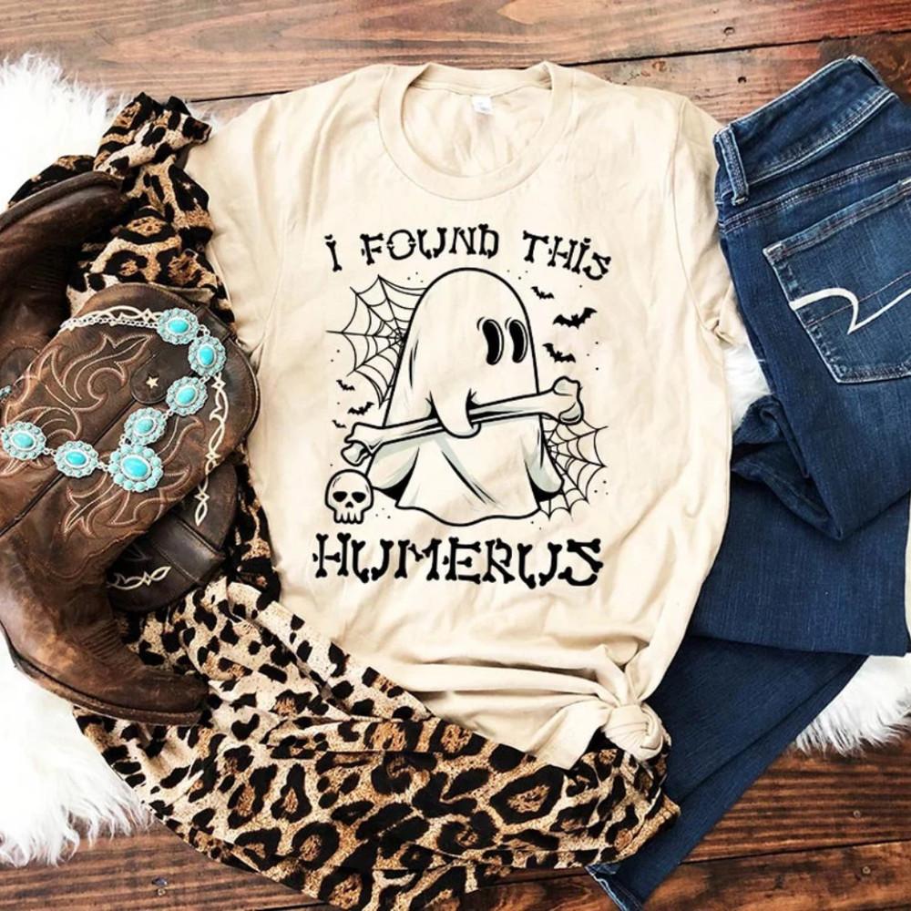 I found this humerus, Funny Halloween Spooky Ghost T-shirt, Spooky Season Unisex T-Shirt XL