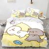 3D Print Cartoon Lovely Peach Cat 3D Duvet Cover Bedding Set Comforter Linen Pillowcases Home Decor Single Double King Queen
