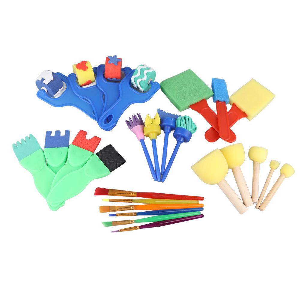 26 Stück Kindermalschwämme Frühkindliche Bildung Waschbar Wiederverwendbar Malpinsel Schwammstempel für Kinder Erwachsene