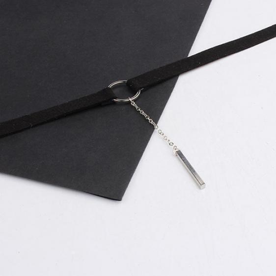 Women Choker Collar Velvet Round Ring Pendant Chain Clavicle Necklace Jewelry