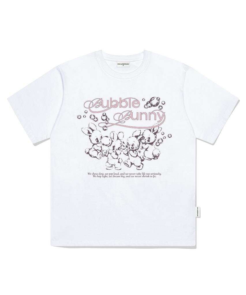 ESCAPEFROM Bubble Bunny Print Oversized Short Sleeve T-Shirt Brown