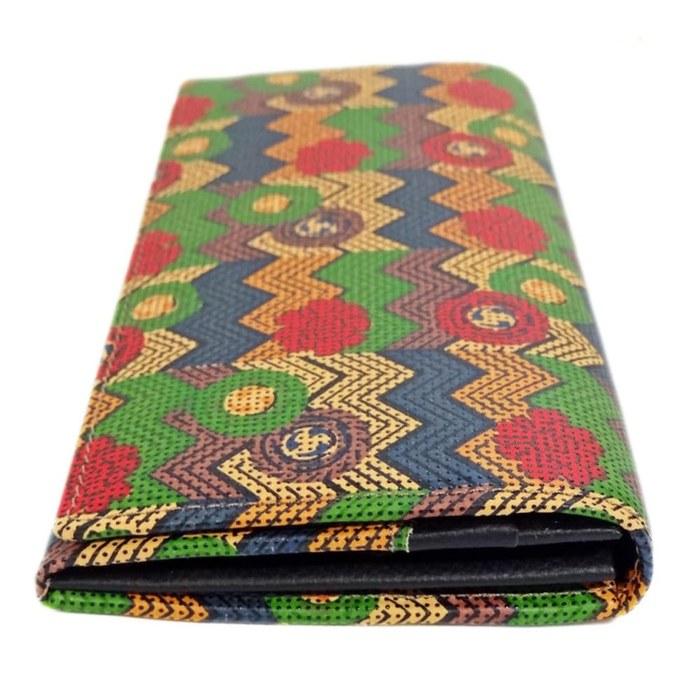 [Inden-ya] Wallet 5740 Bundle Josha Pattern 9.2cm x 19cm x 2.3cm, 1 Bill Compartment, 12 Card Slots, Beige