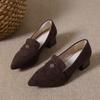 French High Heel Single Shoes Women's Square Toe Block Heel Wedding Shoes