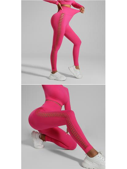 European American Tie-Dye Butt-Lift Yoga Set: Long Sleeve, Seamless Fitness Clothing with Hollow Out Design