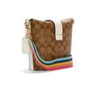 Coach X Peanuts Snoopy Addie 18 Snoopy Print Cartoon Patchwork Canvas And Leather Crossbody Bag Women Crossbody Bag Khaki Rainbow C4113-IMLOT