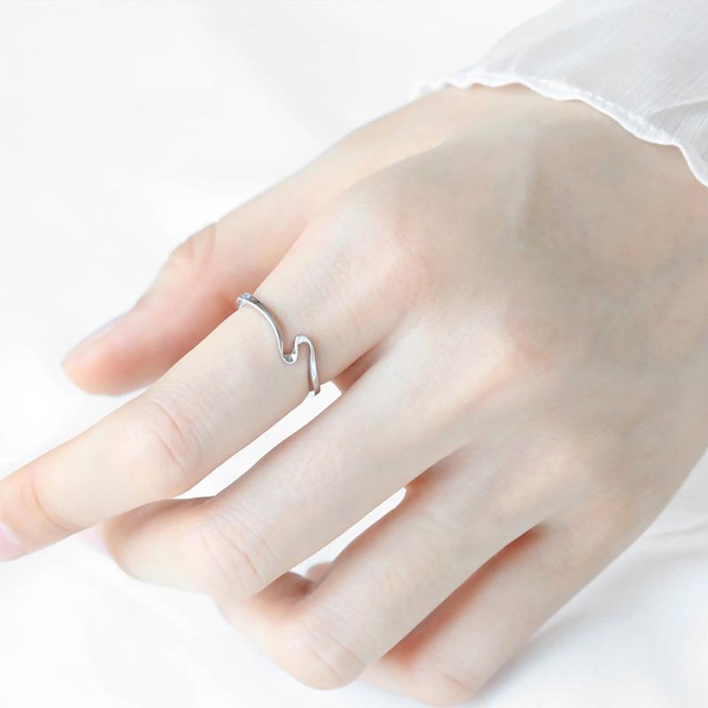 

Модное индивидуальное женское простое регулируемое кольцо из стерлингового серебра 925 пробы