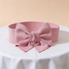 Elegant Bowknot Waist Straps Solid Color Elastic Waist Belt Wide Adjustable Dress Belt For Dress Decorate Clothes Accessories