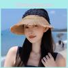 Summer Straw Hat With Wide Brim And Breathable Paper Grass Material For Outdoor Sun Protection