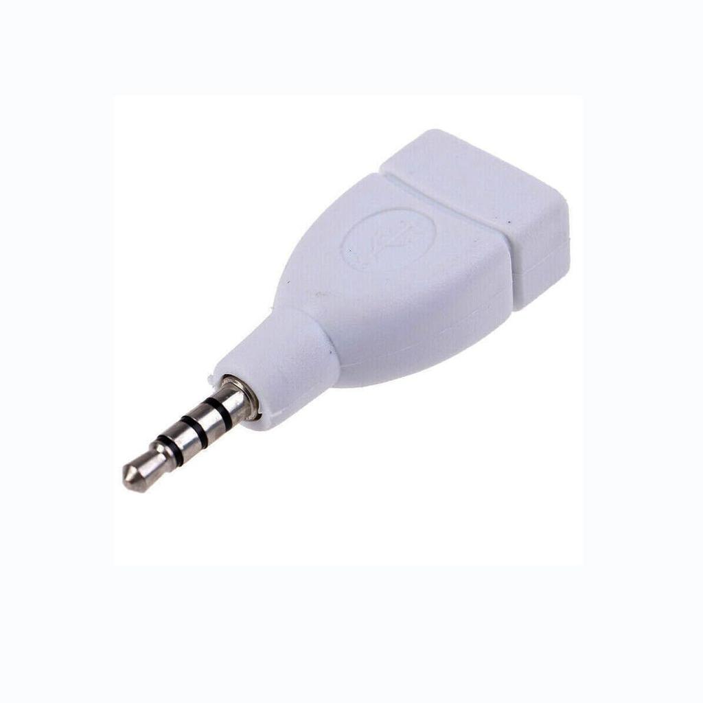 HSEUOPV 3.5 Drehung USB-Adapter 3.5mm Klinkenstecker Schwenkbarer USB 2.0 Buchsen-Konverter