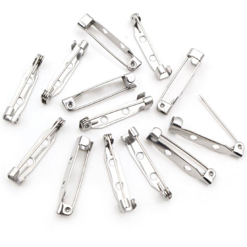 20pcs/lot 14 17 19 25 32mm 316 Stainless Steel Brooch Clip Pins Safety Brooch Settings Blank For DIY Jewelry Making Supplies
