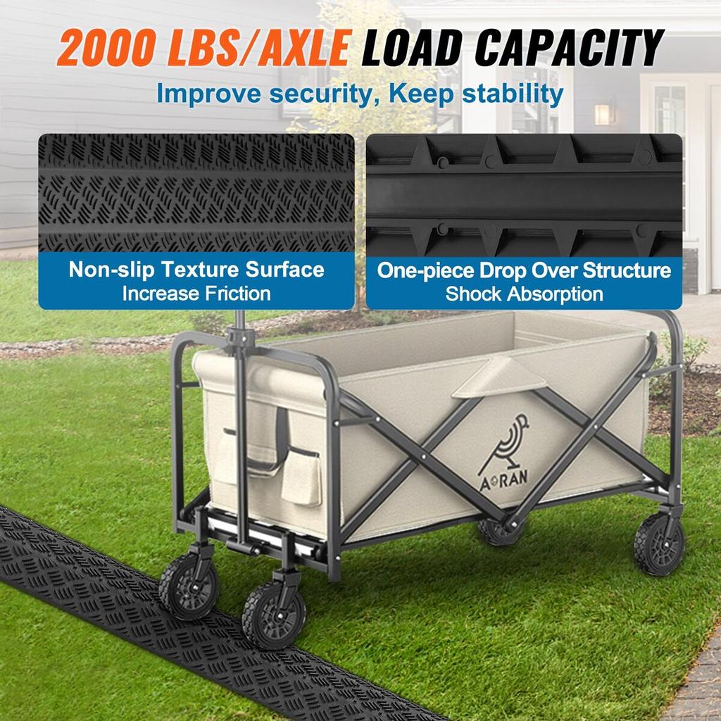 3 PCs Drop Over Cable Cover Ramp, 2,000 Lbs/axle Load Capacity, Heavy Duty Cable Hose Protector Ramp, Floor Cord Cover for High Walking Traffic Areas