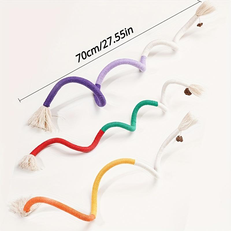 Cat Bite Rope Toy Cat Teeth Grinding Rope Durable Cat Oral Cleaning Toy Interactive Cotton Rope Bite-resistant Chewing Toy