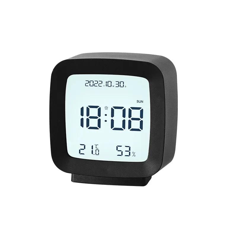 Desk Decor LCD Digital Alarm Clock Indoor Temperature and Humidity Portable Desk Clock Electronic Bedroom Decoration Table home