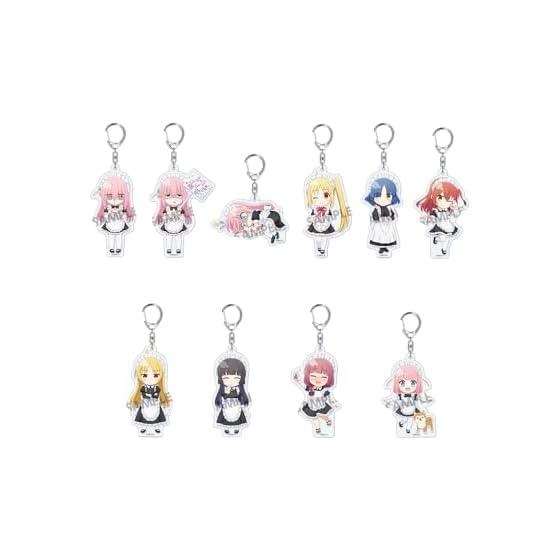 Picril! Anime Bocchi the Rock! Trading Acrylic Keyholder Maid ver. Hitori Gotoh, Nijika Ijichi, Ryo Yamada, Ikuyo Kita, Seiko Ijichi, PA-san, Kikuri