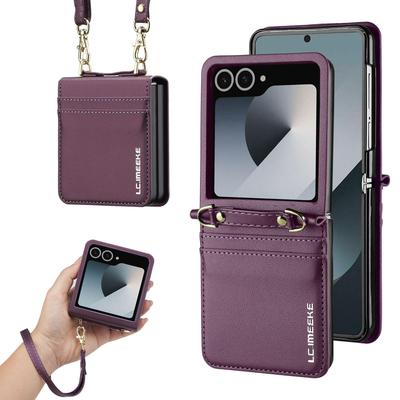 Funda de Teléfono de Cuero y Cartera Samsung Galaxy Z Flip7 (Compatible con Z Flip6/Flip4)