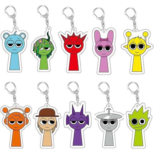 

Splunky Keychains, Set of 10, Acrylic Keychain Pendants, Singing Monsters, Horror Game Accessories, Character Charms, Key Bag Decorations, Gifts, Unof
