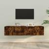 Wall-mounted TV Unit - 3-piece Set Maison Exclusive - Smoked Oak - Engineered Wood - Storage