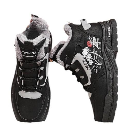 Sněhule pánské zimní sametové zateplené bavlněné boty integrované vodotěsné, protiskluzové a mrazuvzdorné boty Martin se silnou podrážkou