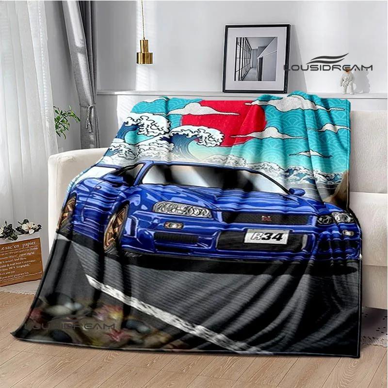GTR Racing Retro Printed Blankets Warm Blanket Soft and Comfortable Home Travel Bed Blanket Picnic Blanket Birthday Gift