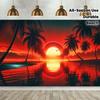 2D Plane 1 Piece of Sunset Beach Scenery Background Banner Suitable for Living Room Bedroom Office and Outdoor Areas