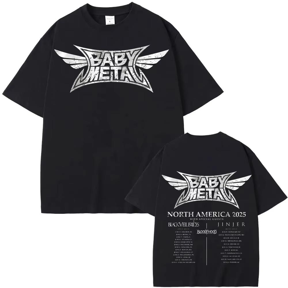 Babymetal North America Tour 2026 Tshirts Vintage Babymetal Japan Metal Rock Band Tshirts Men Womens Pure Cotton Tees Harajuku L