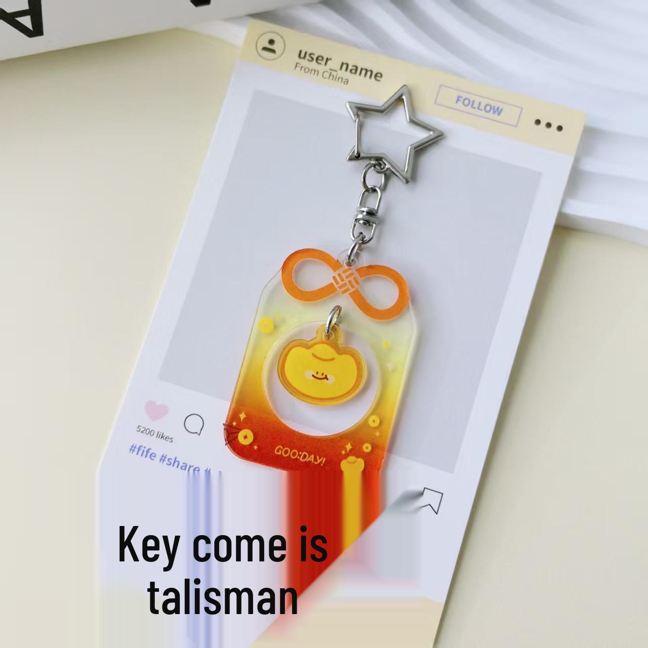 Трехлистный Клевер Удачи Акриловый Брелок - Милый и Креативный Шарм для Сумки 55x4